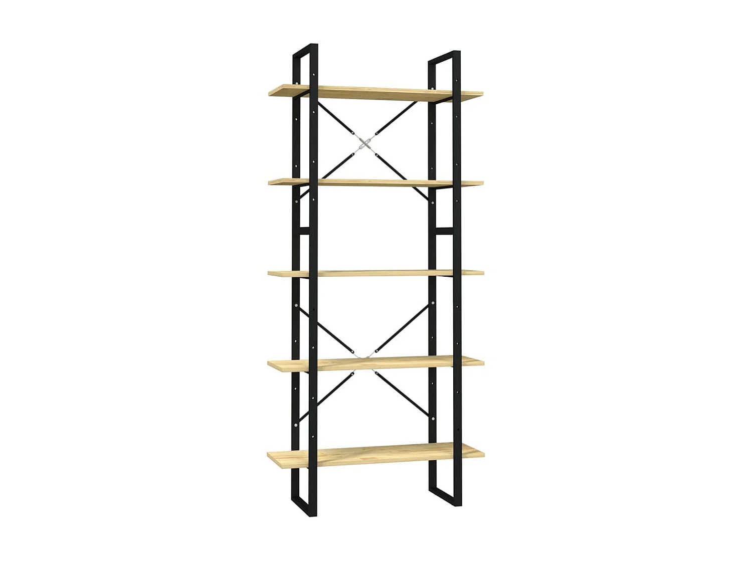 Bibliothèque à 5 niveaux 80x30x175 Bois de pin