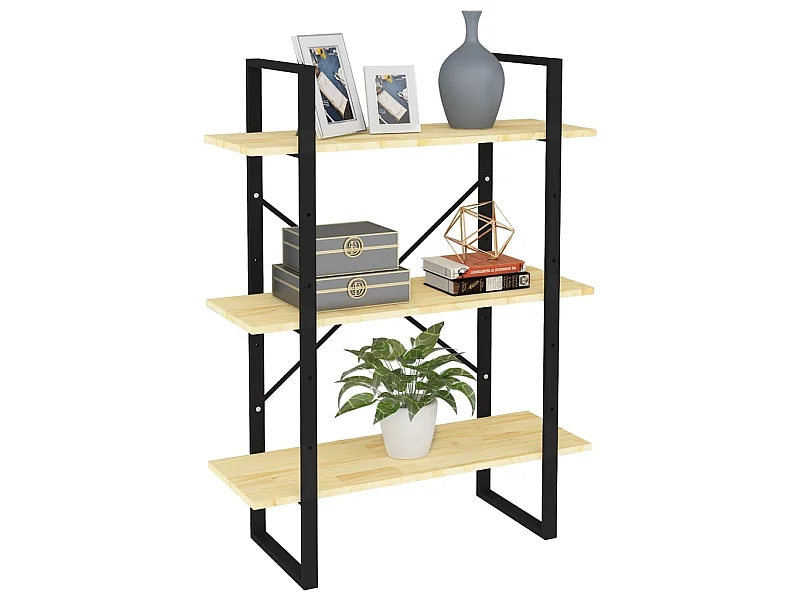 Bibliothèque à 3 niveaux 80x30x105 Bois de pin massif