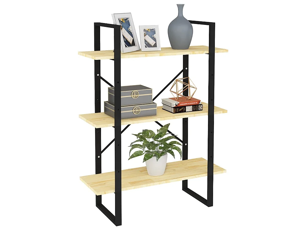 Bibliothèque à 3 niveaux 80x30x105 Bois de pin massif