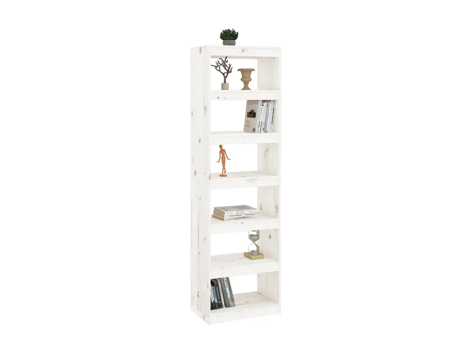Bibliothèque-Séparateur de pièce Blanc 60x30x199,5 Pin solide