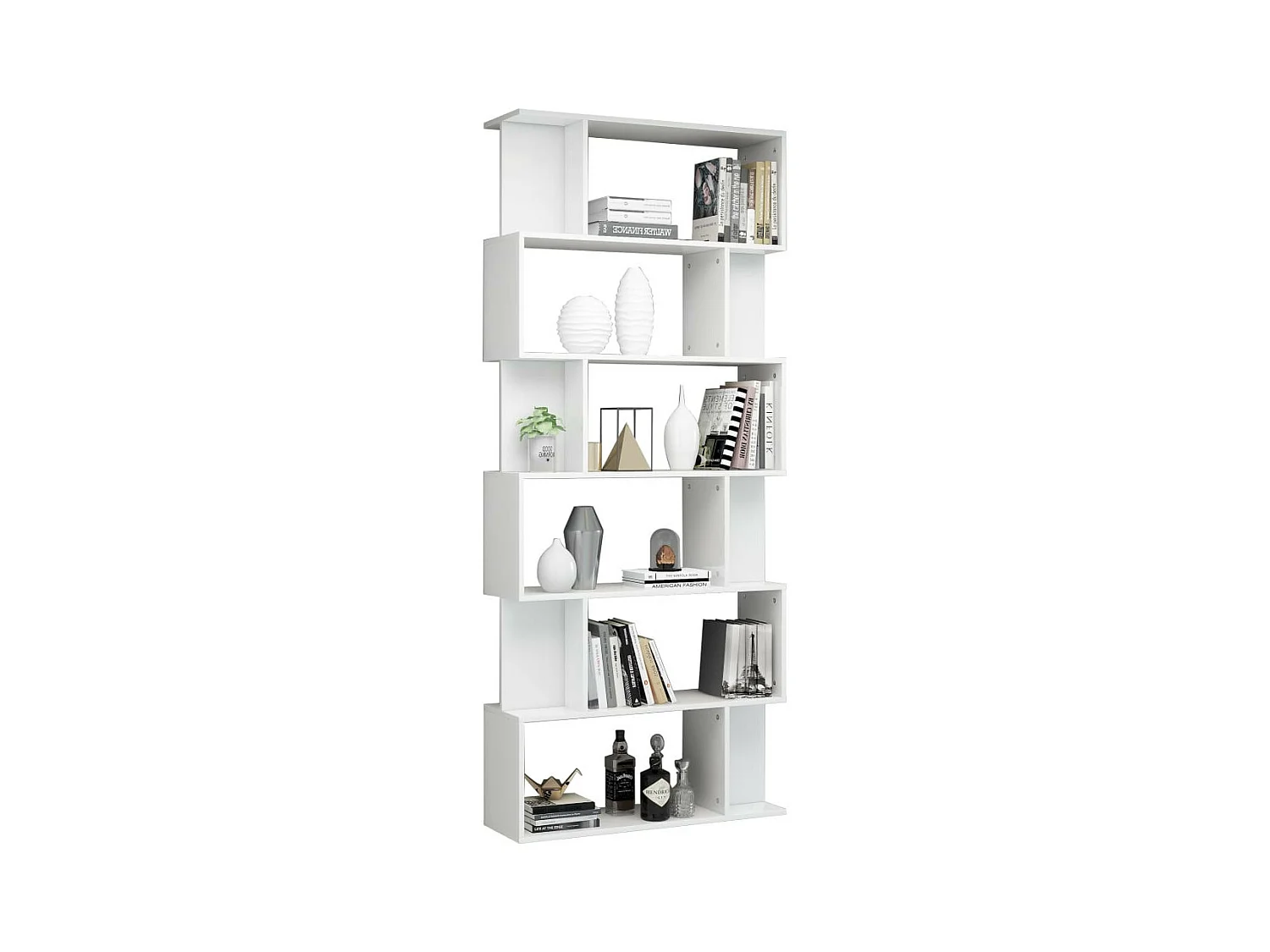 Bibliothèque-Séparateur de pièce Blanc brillant 80x24x192