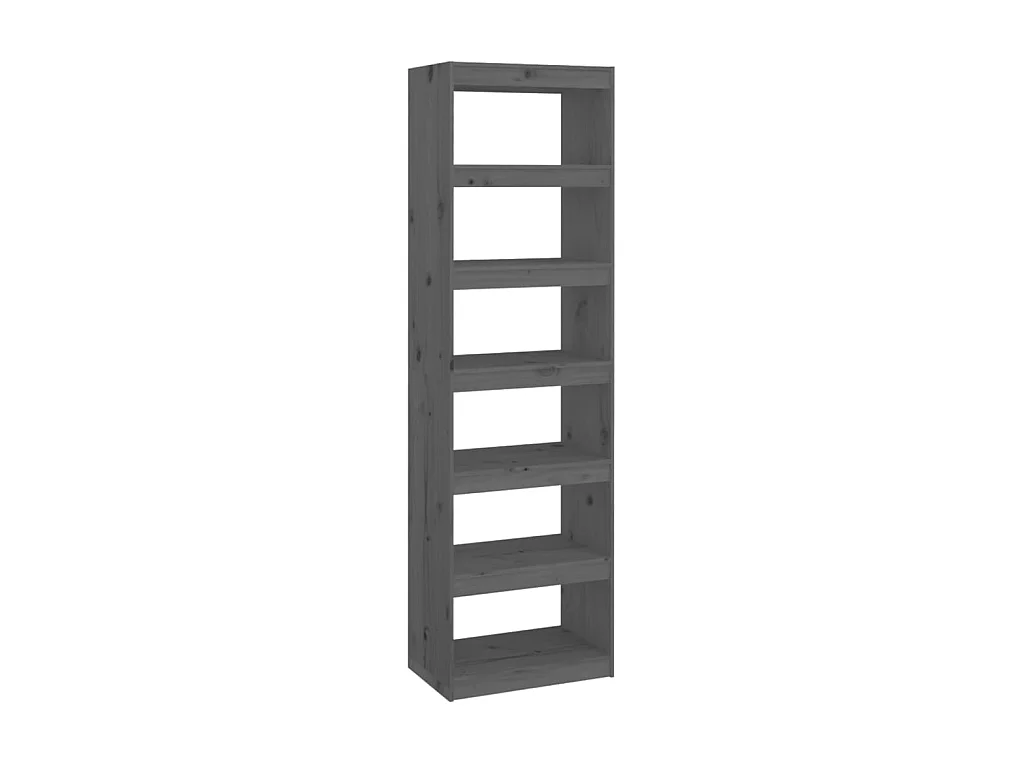 Bibliothèque-Séparateur de pièce Gris 60x30x199,5 Pin solide