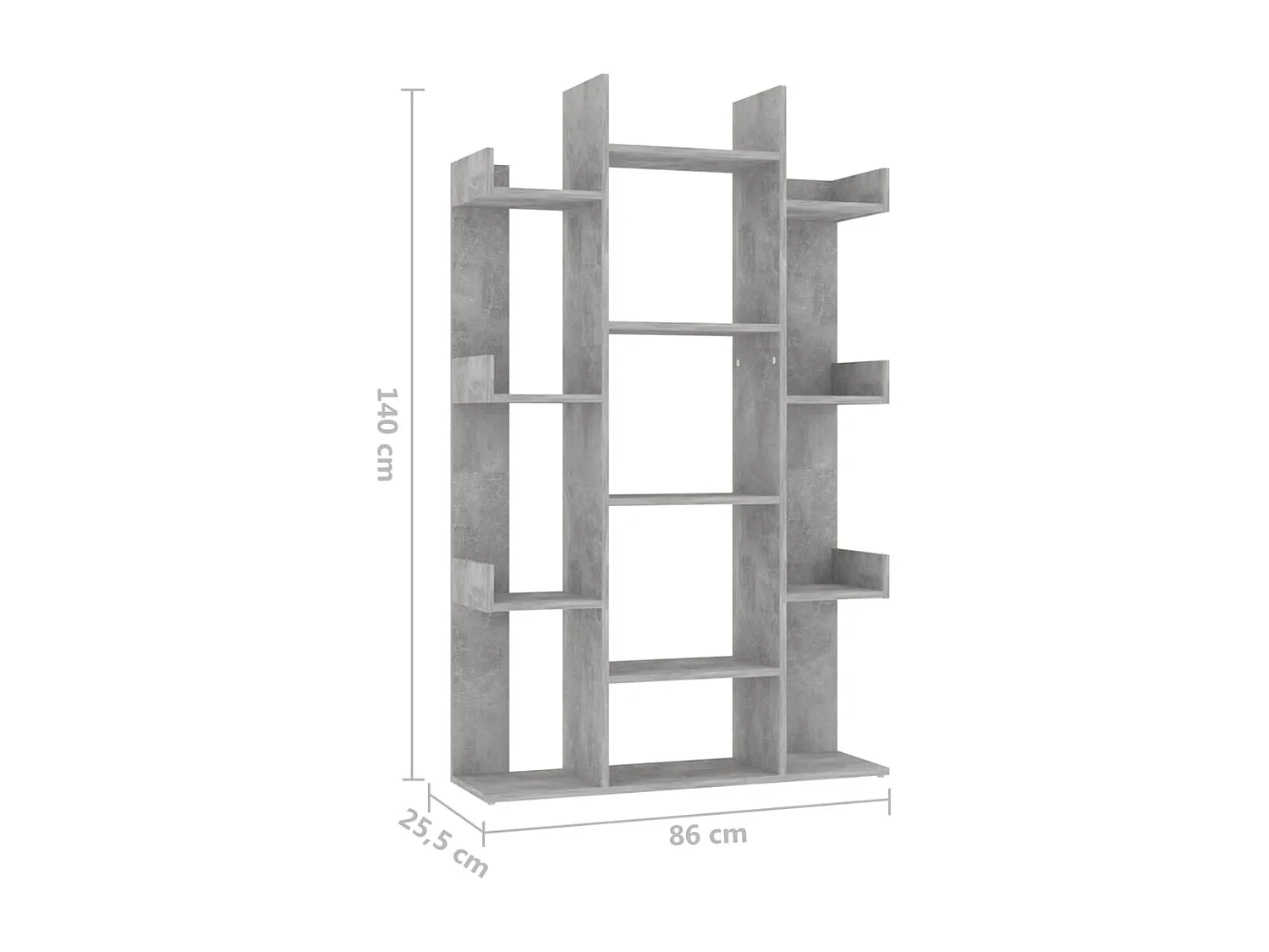 Bibliothèque Gris béton 86x25,5x140