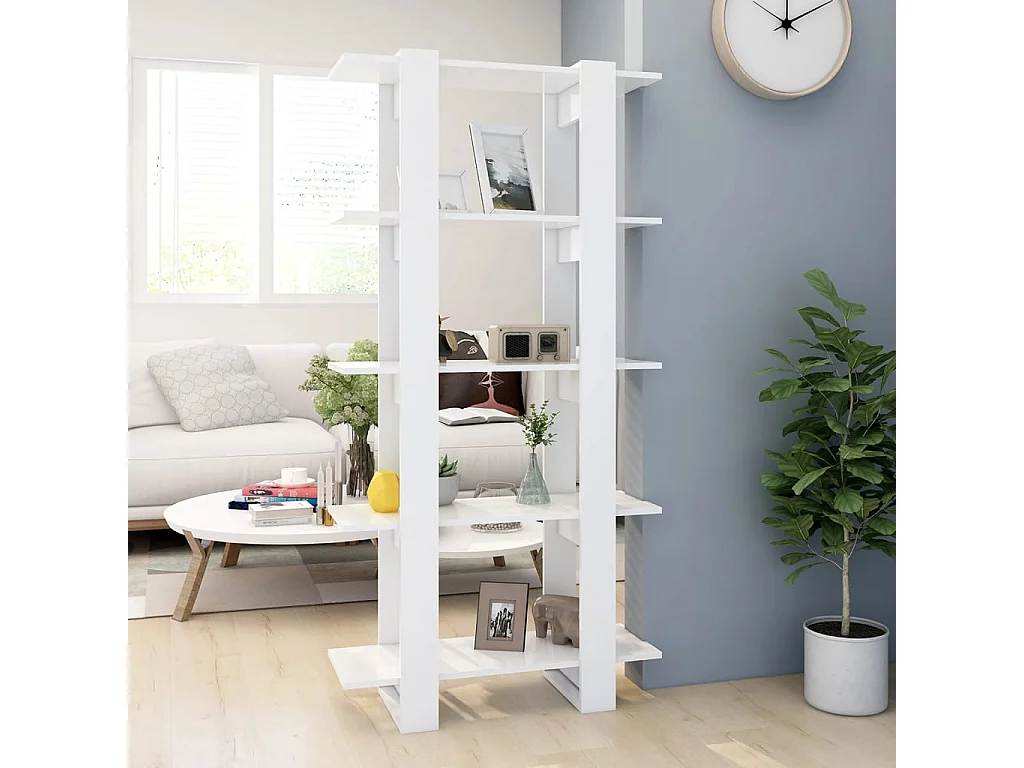 Bibliothèque-Séparateur de pièce Blanc 80x30x160