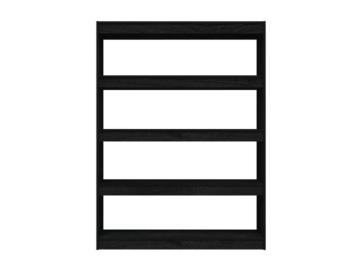 Bibliothèque-Séparateur de pièce Noir 100x30x135,5 Pin massif