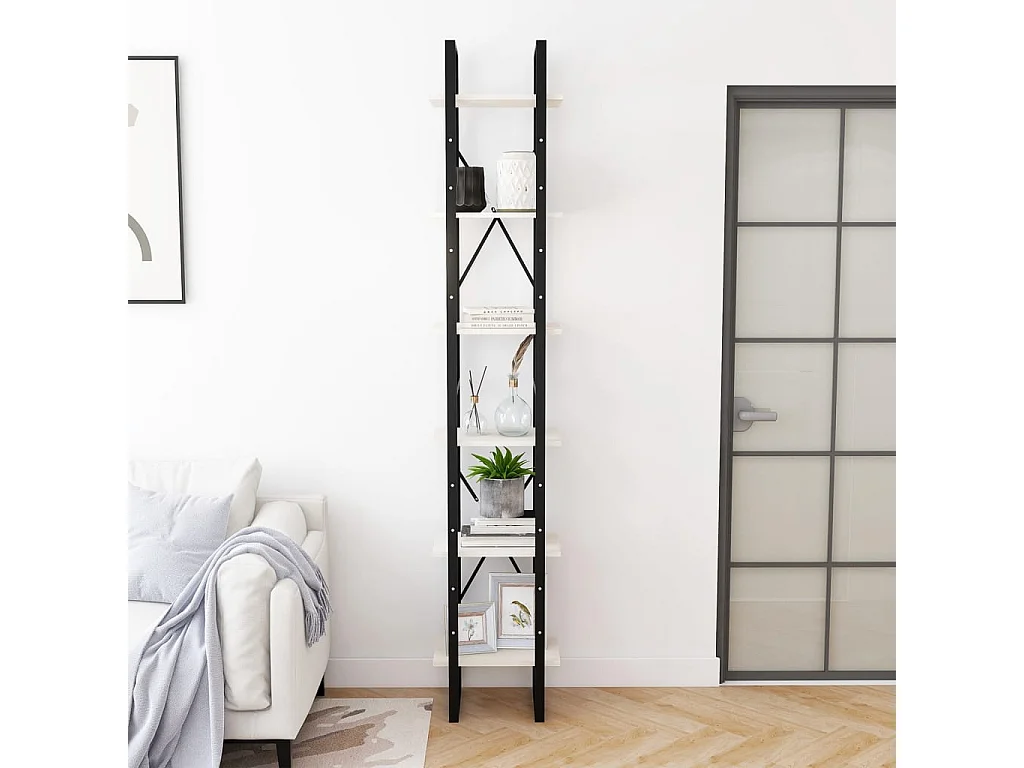 Armoire haute Blanc 40x30x210 Bois de pin solide