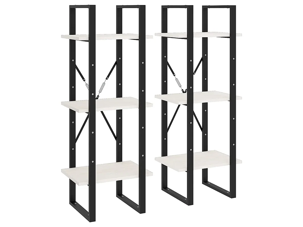 Armoire haute Blanc 40x30x210 Bois de pin solide