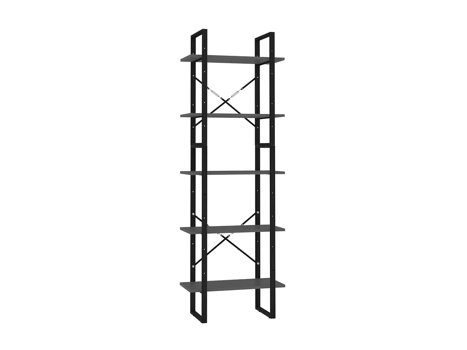 Bibliothèque à 5 niveaux Gris 60x30x175