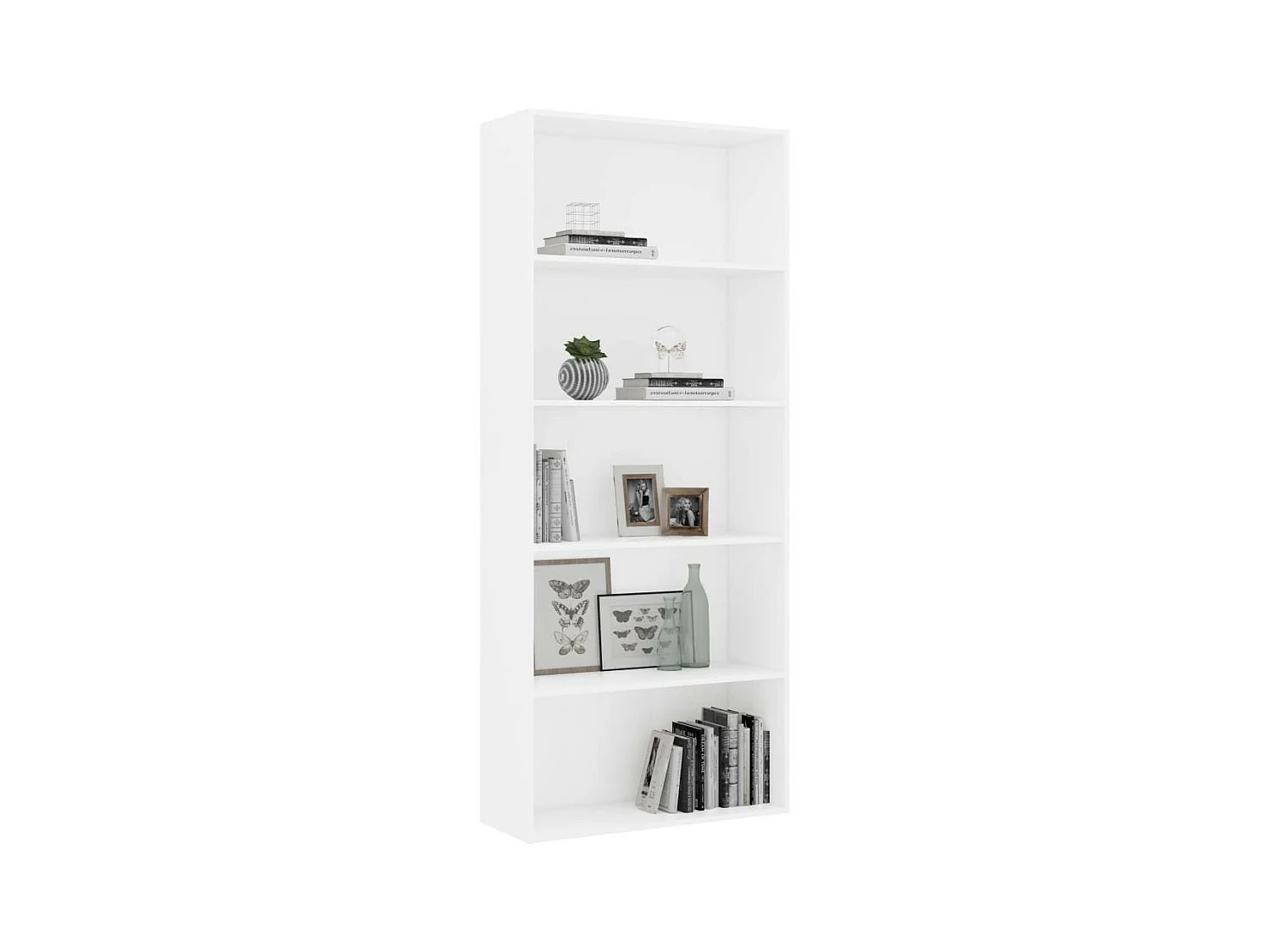 Bibliothèque à 5 niveaux Blanc 80x30x189