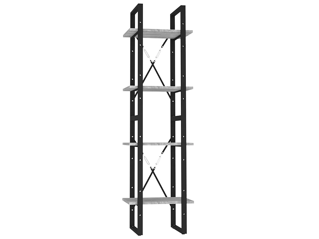 Bibliothèque 4 niveaux Sonoma gris 40x30x140 Bois