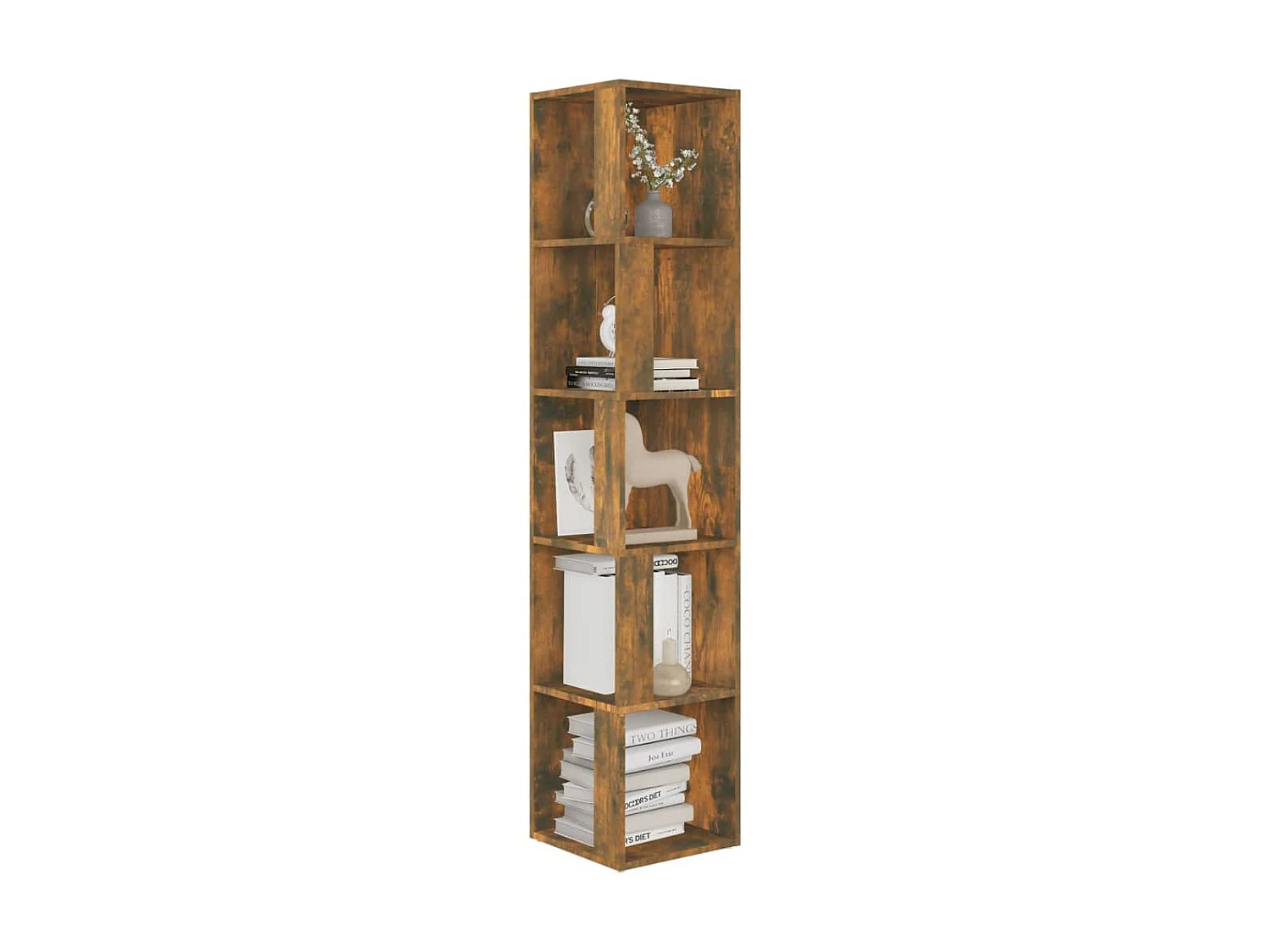 Armoire d'angle Chêne fumé 33x33x164,5 Bois d'ingénierie
