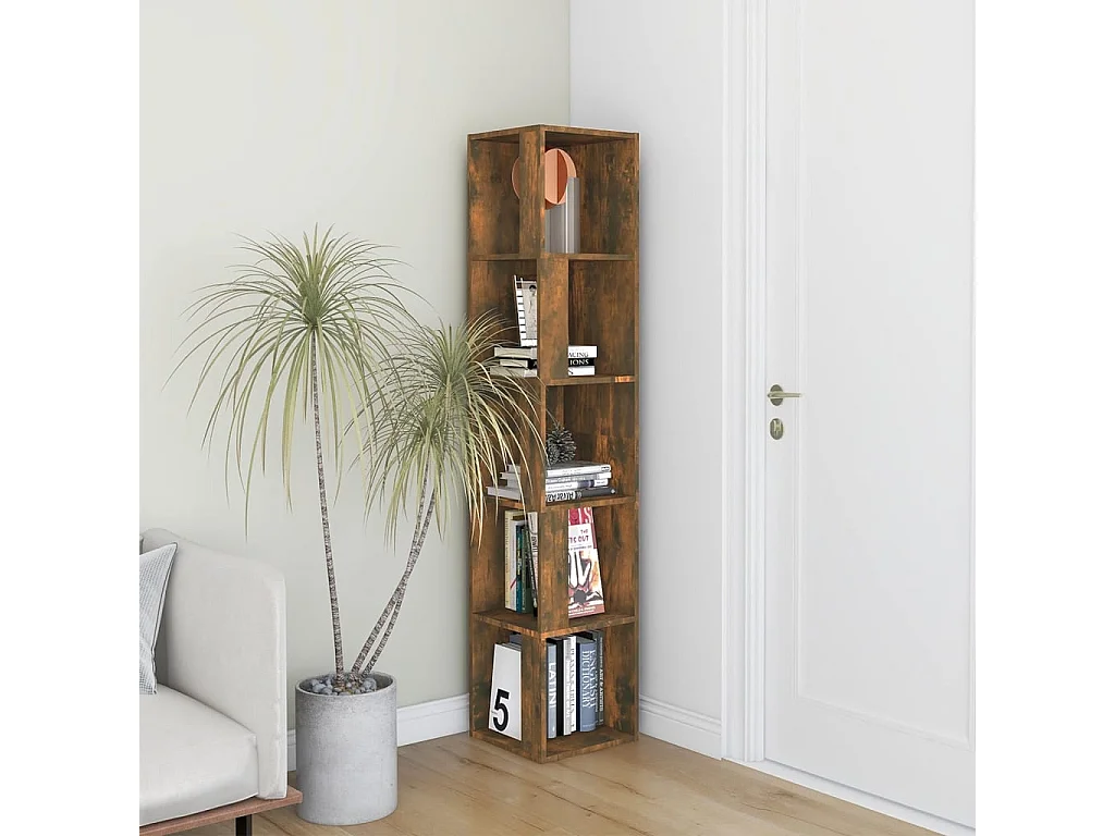 Armoire d'angle Chêne fumé 33x33x164,5 Bois d'ingénierie