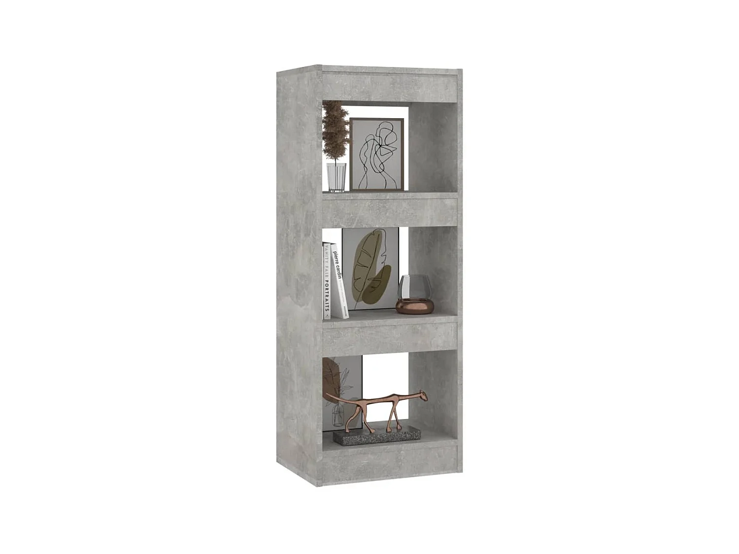 Bibliothèque-Séparateur de pièce Gris béton 40x30x103