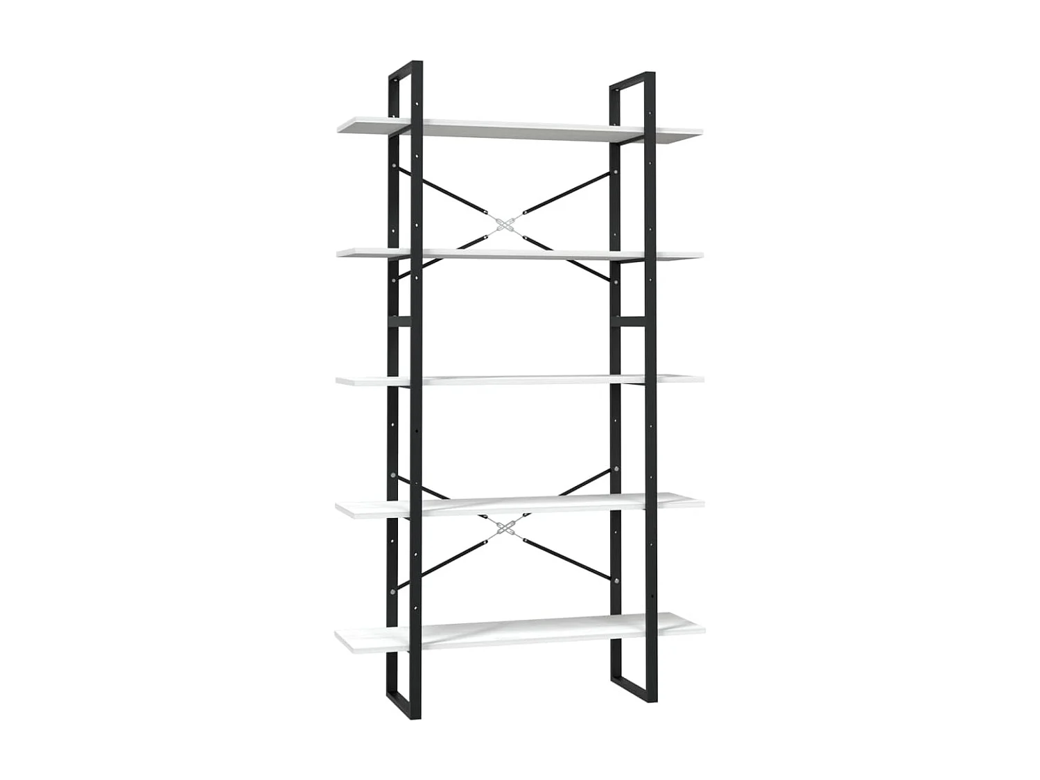 Bibliothèque à 5 niveaux Blanc 100x30x175 Bois de pin