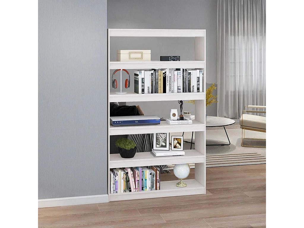 Bibliothèque-Séparateur de pièce Blanc 100x30x167,5 Pin