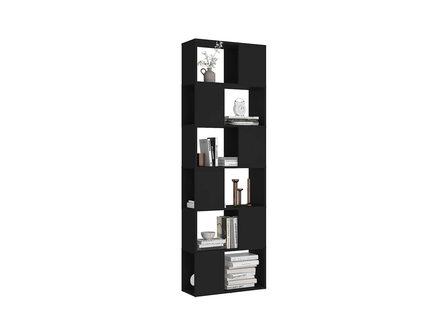 Bibliothèque-Séparateur de pièce Noir 60x24x186
