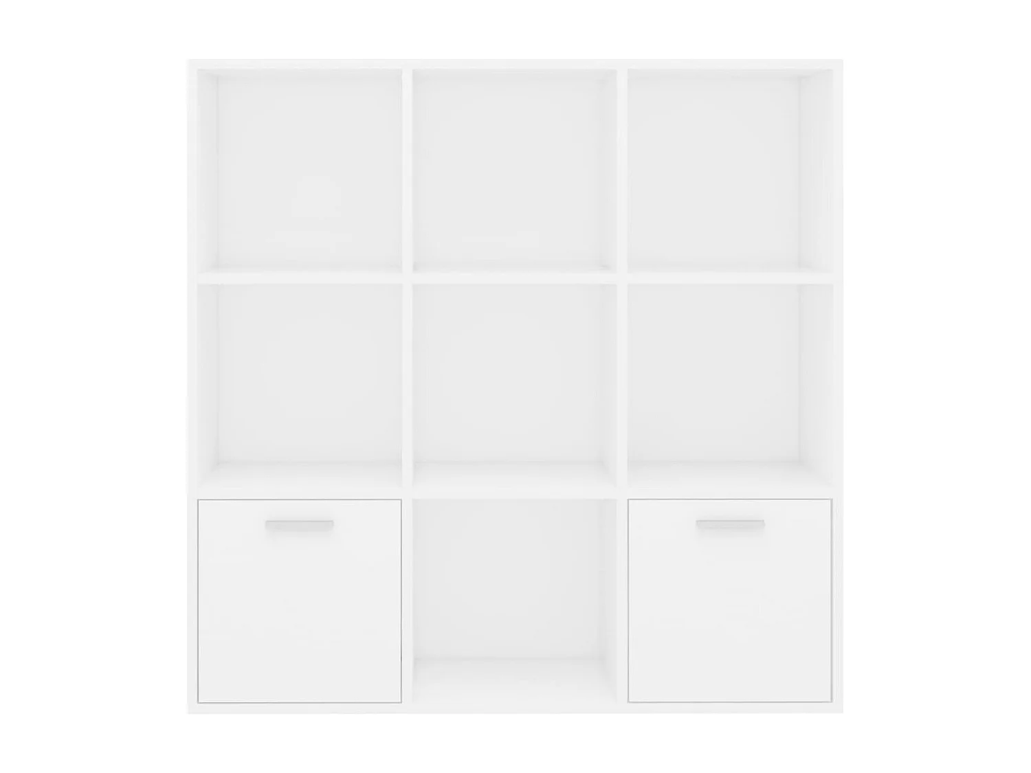 Bibliothèque étagère en bois Valika 98cm - 7 niches 2 portes-Blanc