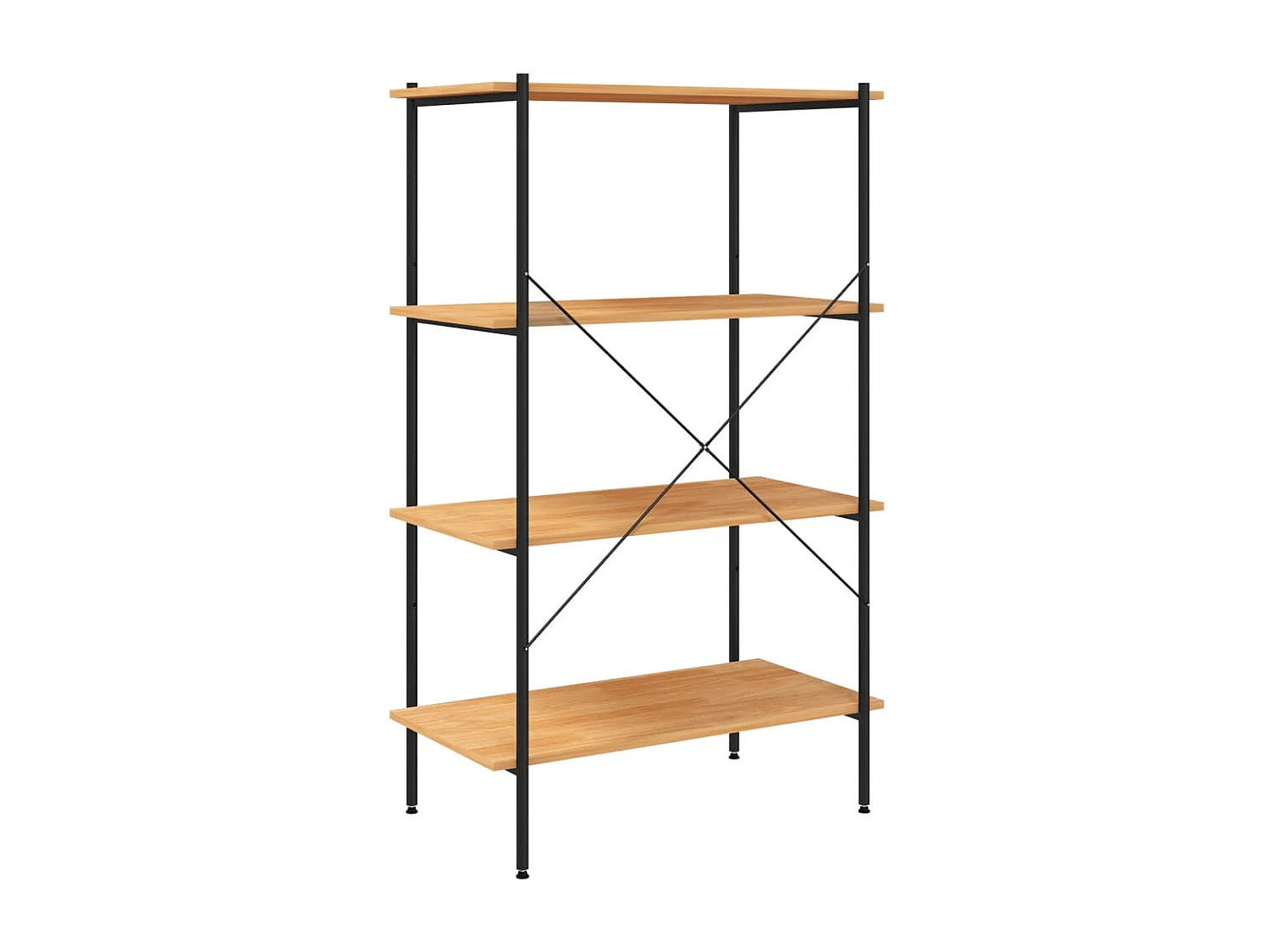 Étagère à 4 niveaux Noir et chêne 80x40x130