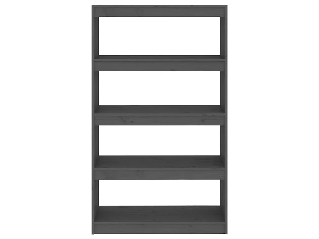 Bibliothèque-Séparateur de pièce Gris 80x30x135,5 Pin solide