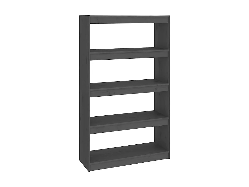 Bibliothèque-Séparateur de pièce Gris 80x30x135,5 Pin solide