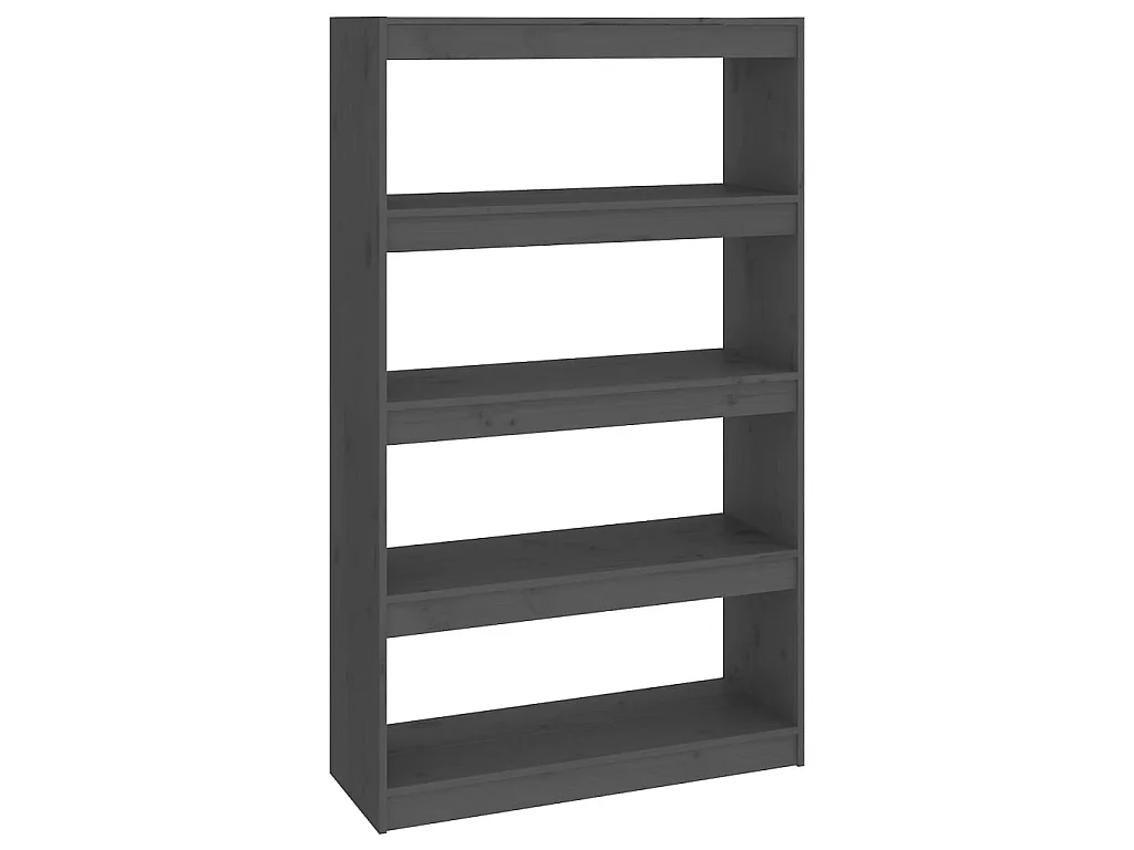 Bibliothèque-Séparateur de pièce Gris 80x30x135,5 Pin solide