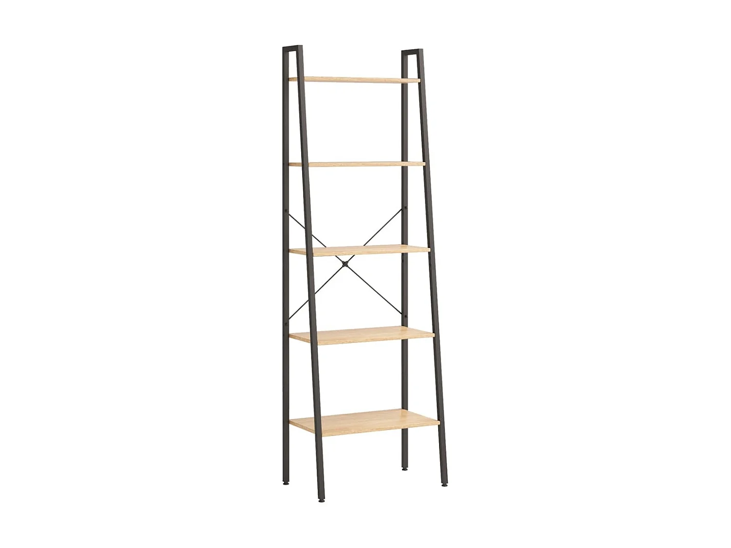 Étagère debout 5 niveaux Marron clair et noir 56x35x174