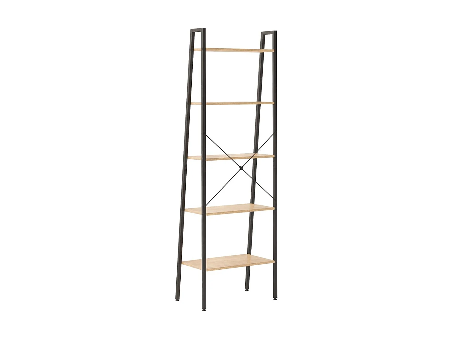 Étagère debout 5 niveaux Marron clair et noir 56x35x174