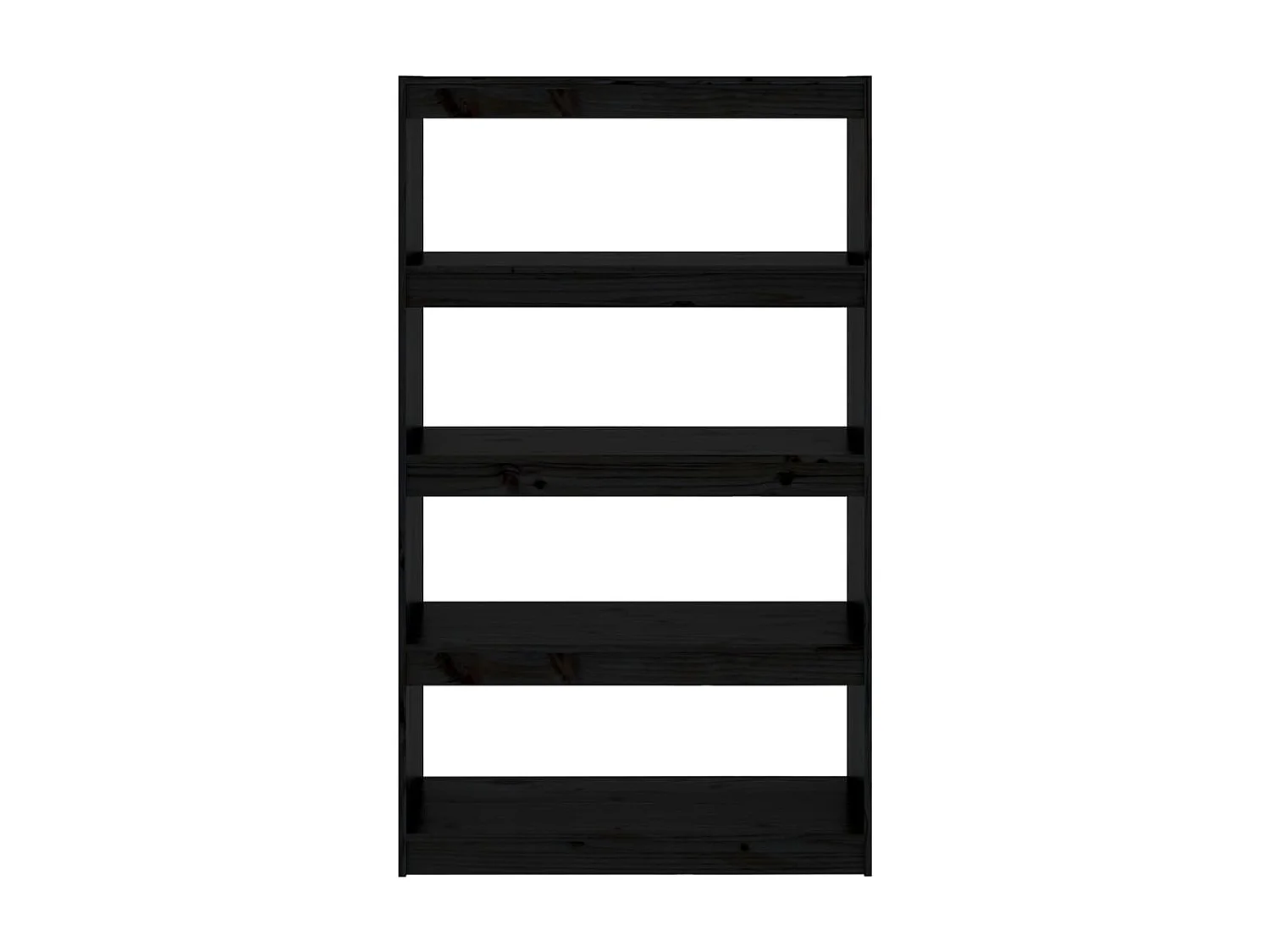 Bibliothèque-Séparateur de pièce Noir 80x30x135,5 Pin solide