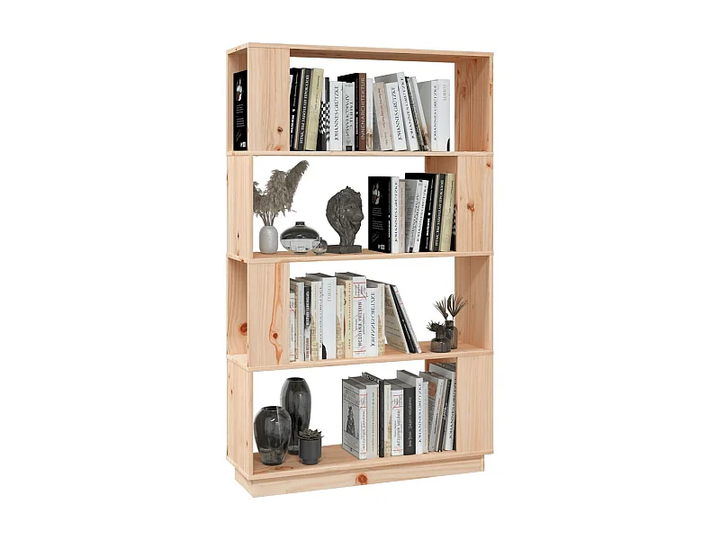 Bibliothèque-Séparateur de pièce 80x25x132 Pin solide