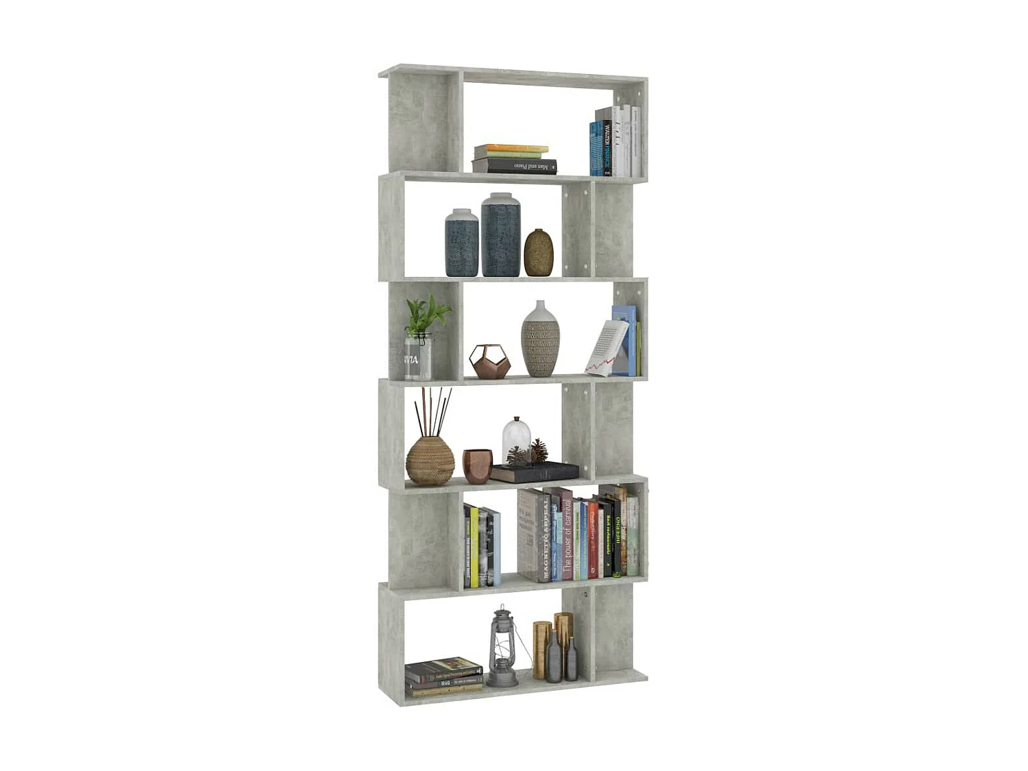 Bibliothèque-Séparateur de pièce Gris béton 80x24x192