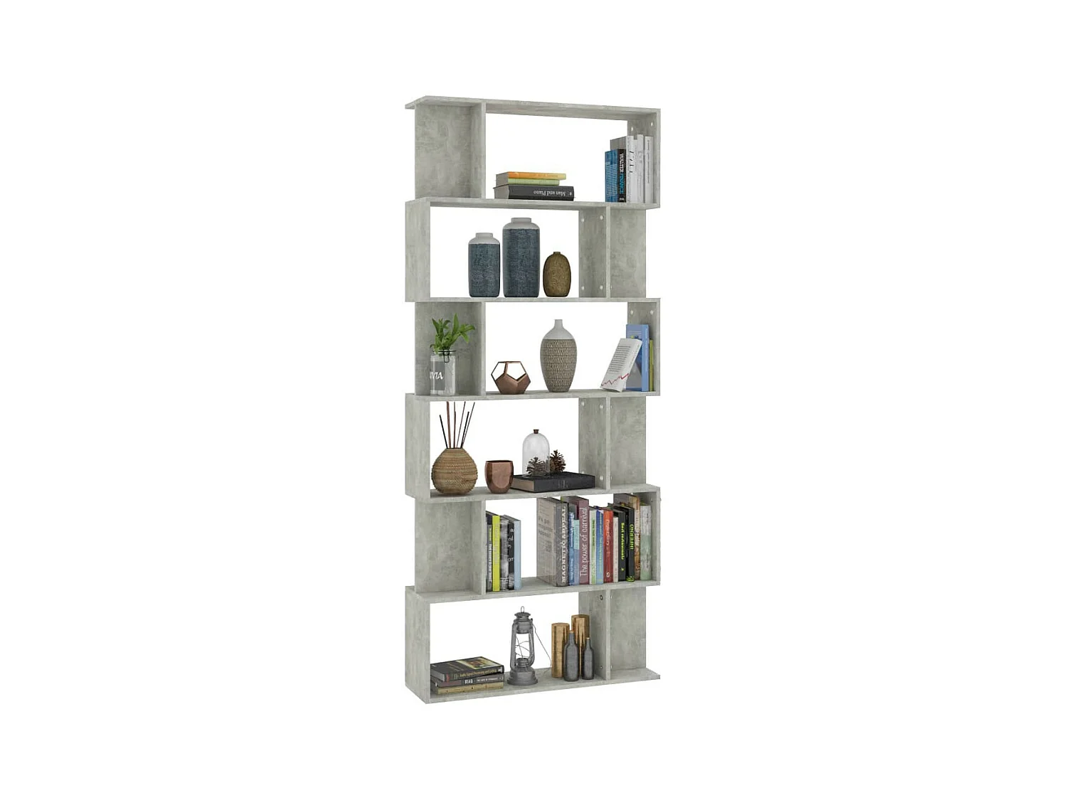 Bibliothèque-Séparateur de pièce Gris béton 80x24x192