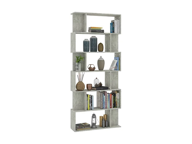 Bibliothèque-Séparateur de pièce Gris béton 80x24x192