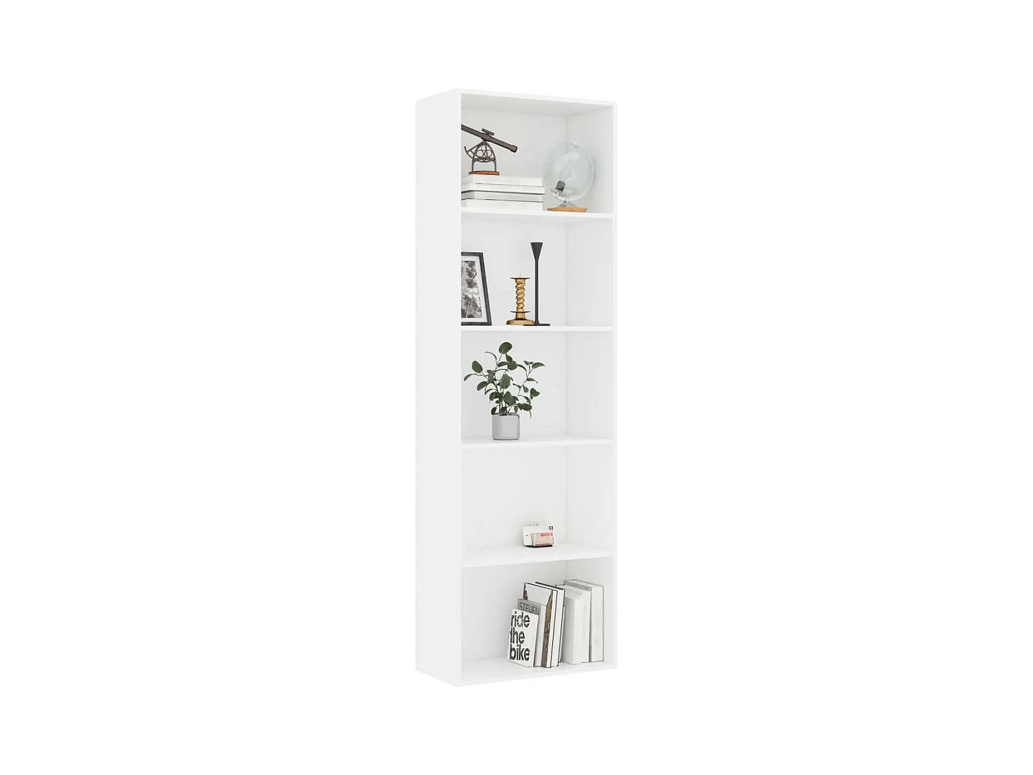 Bibliothèque à 5 niveaux Blanc 60x30x189
