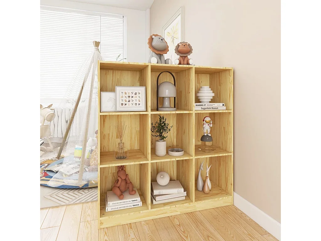 Bibliothèque-Séparateur de pièce 104x33,5x110 Pin massif