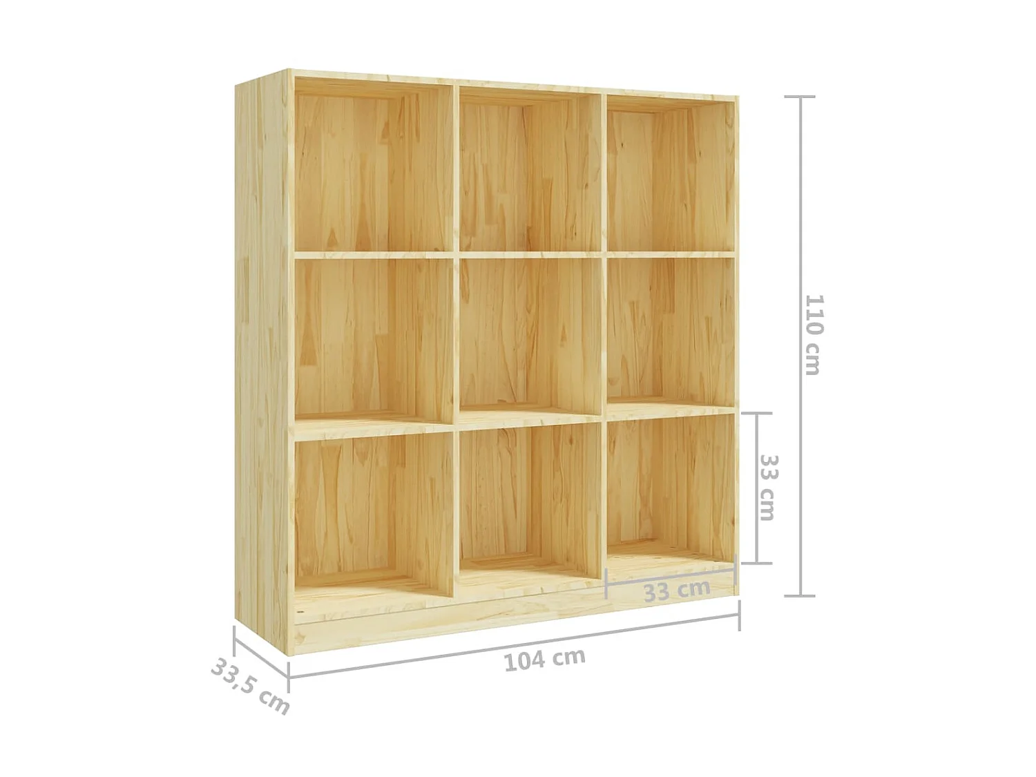 Bibliothèque-Séparateur de pièce 104x33,5x110 Pin massif