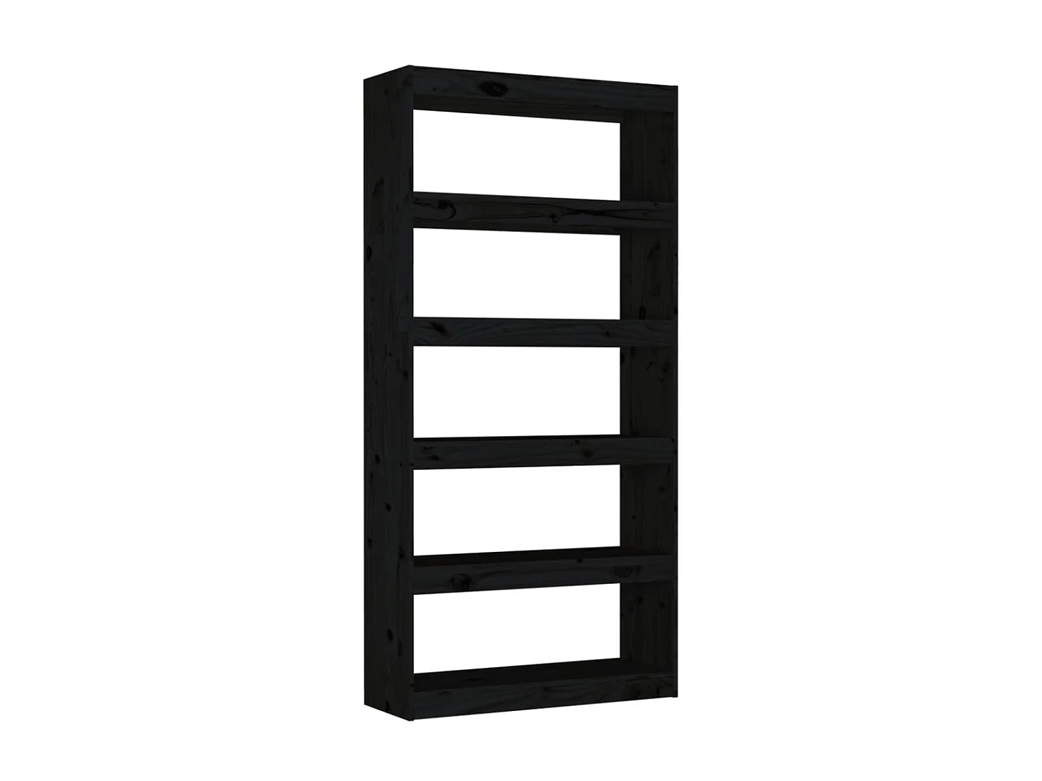 Bibliothèque-Séparateur de pièce Noir 80x30x167,4 Pin solide