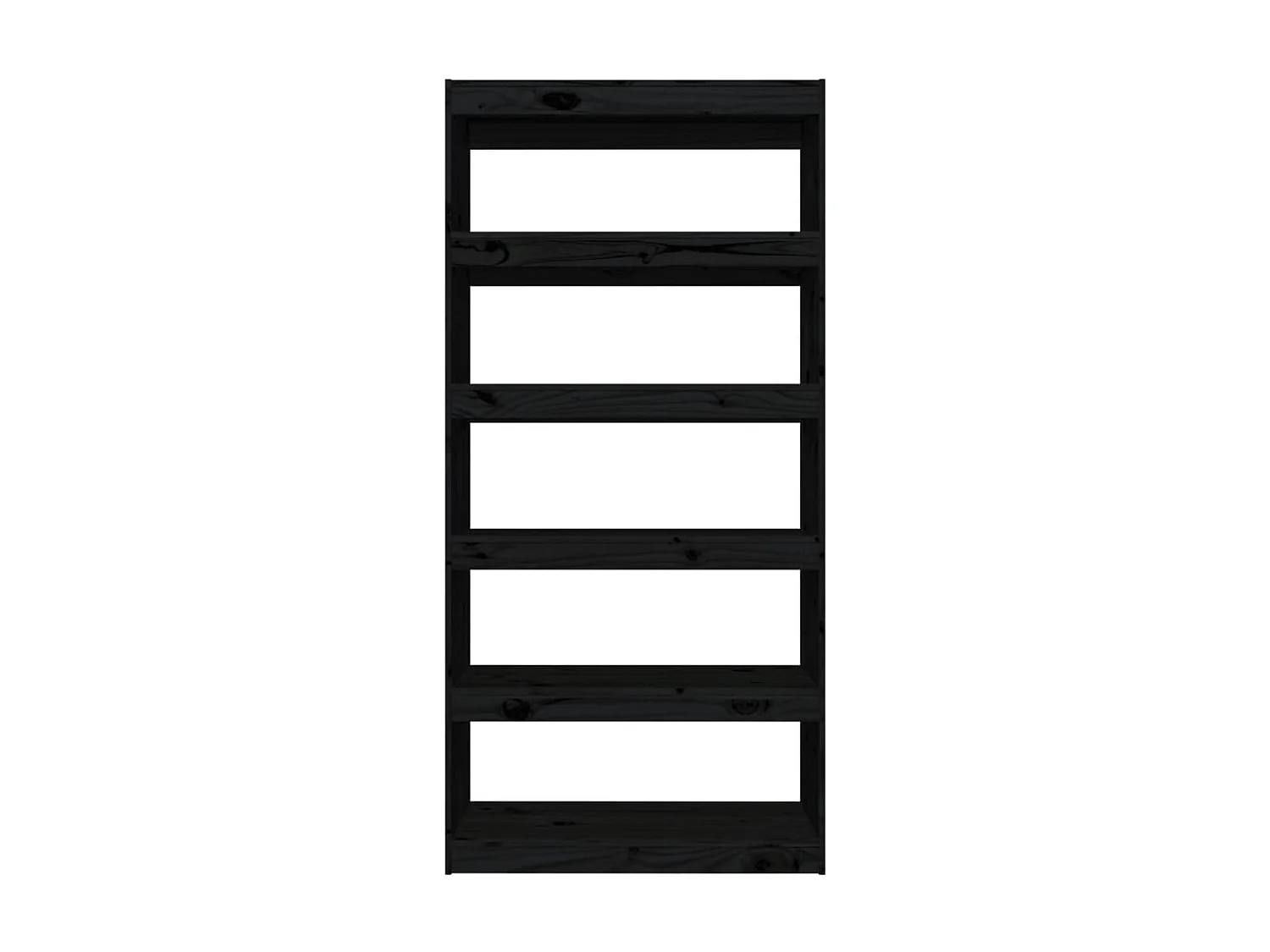 Bibliothèque-Séparateur de pièce Noir 80x30x167,4 Pin solide