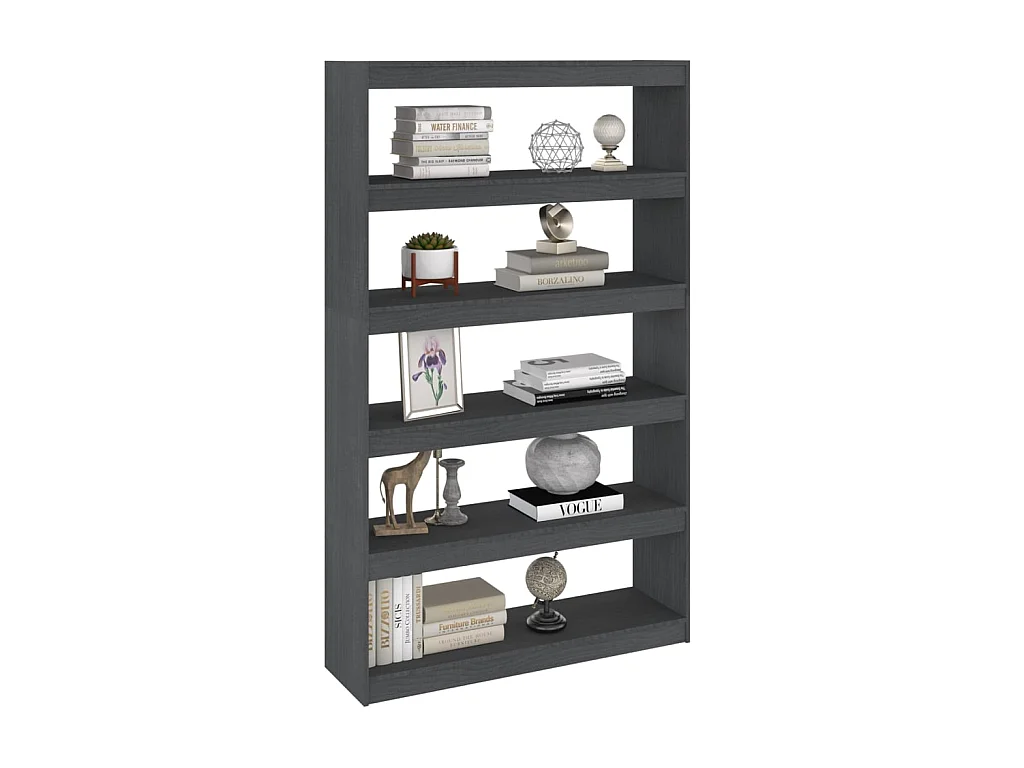Bibliothèque-Séparateur de pièce Gris 100x30x167,5 Pin massif