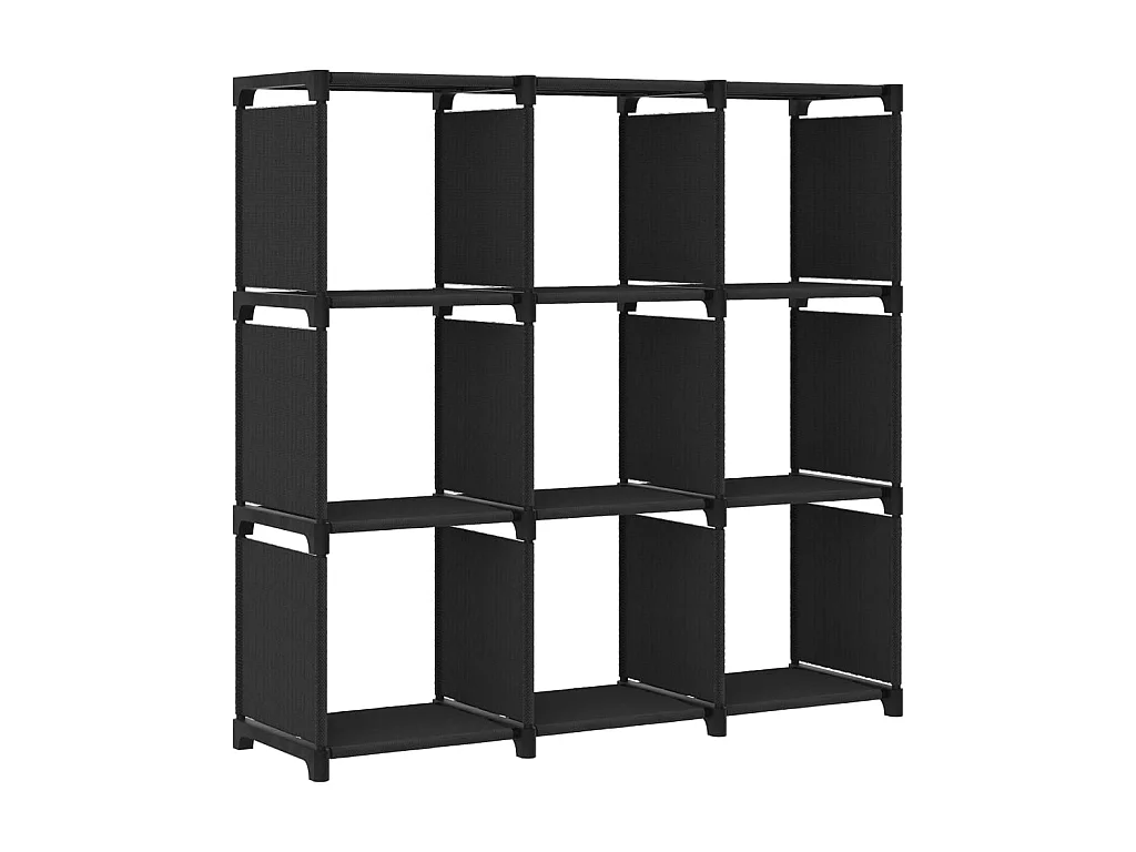 Étagère d'affichage 9 cubes Noir 103x30x175,5 Tissu