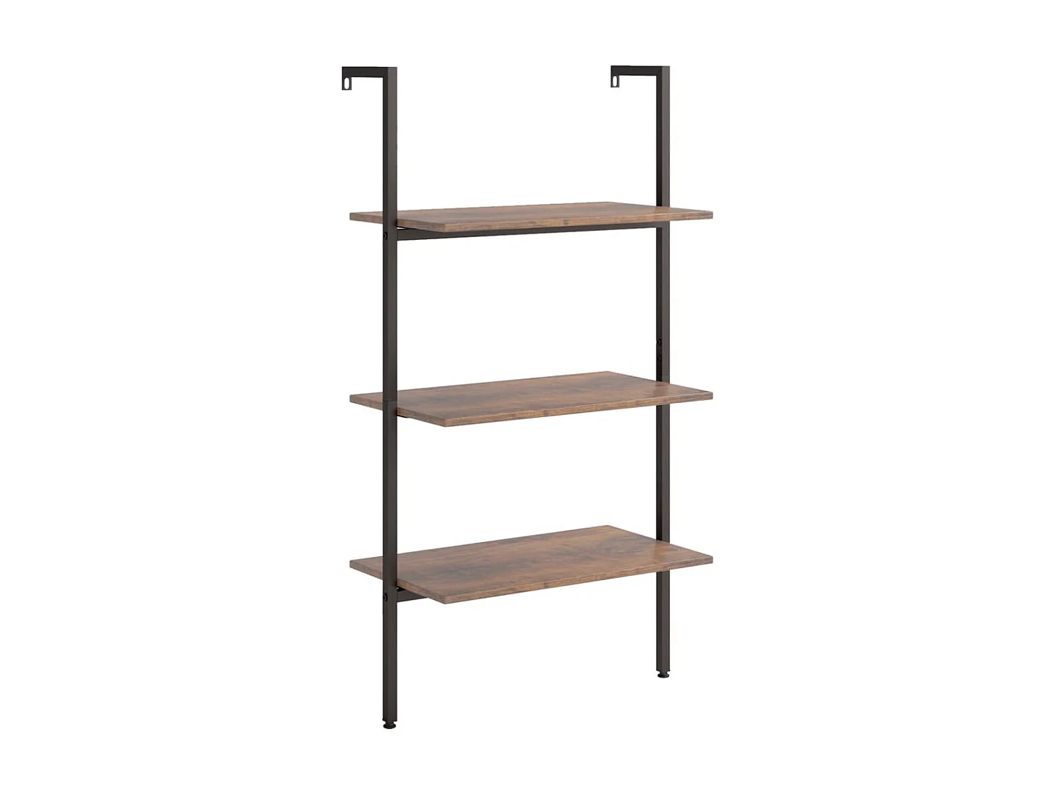 Étagère inclinée 3 niveaux Marron foncé et noir 64x35x120,5