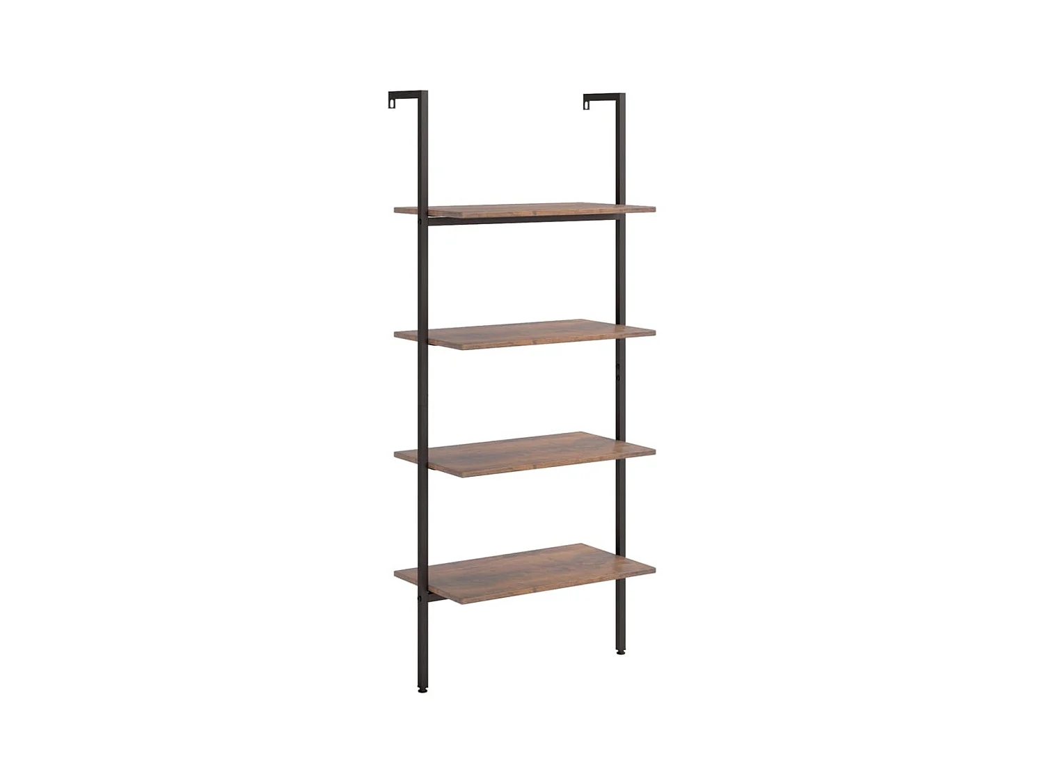 Étagère inclinée 4 niveaux Marron foncé et noir 64x35x152,5