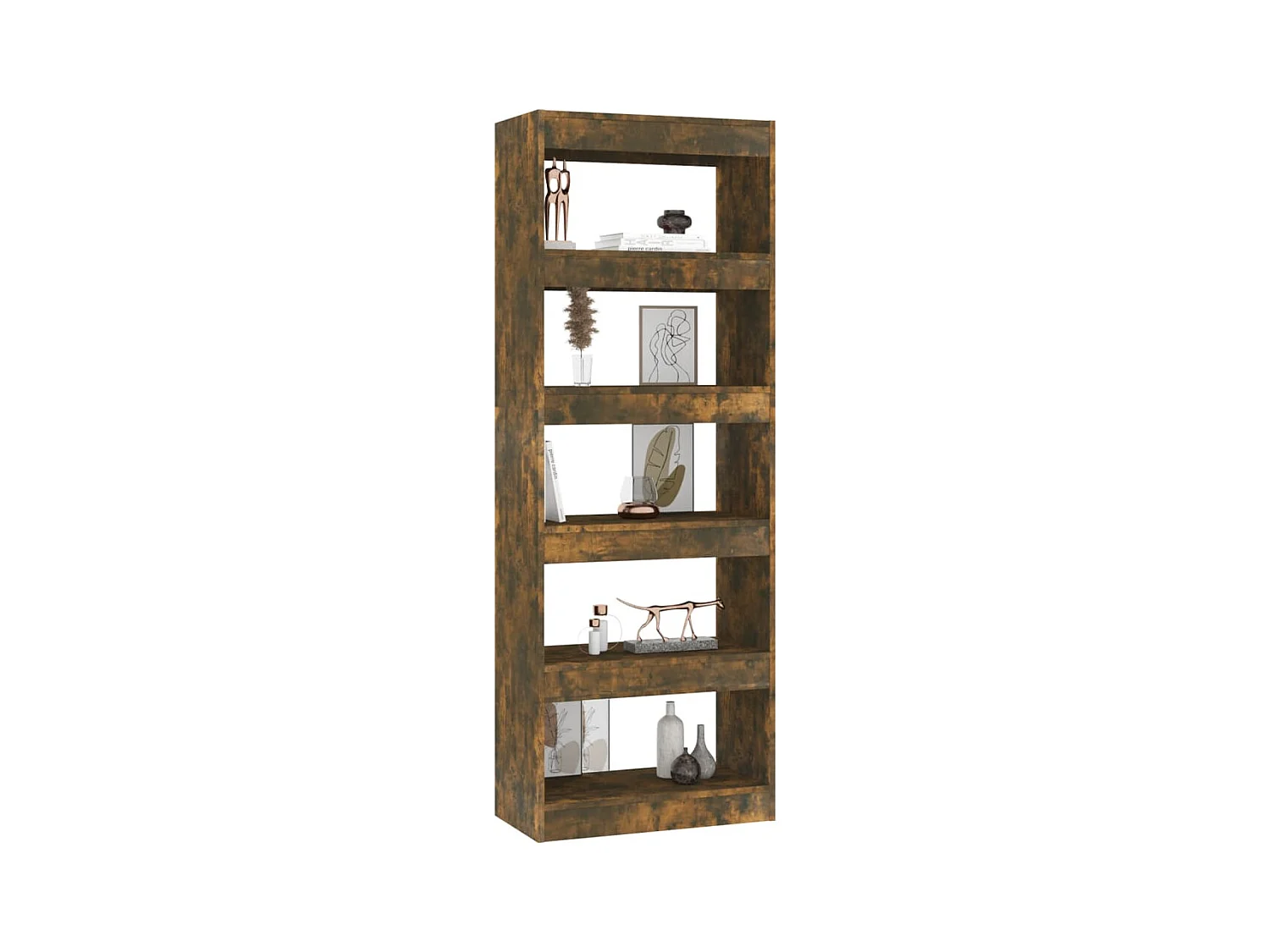 Bibliothèque-Séparateur de pièce Chêne fumé 60x30x166