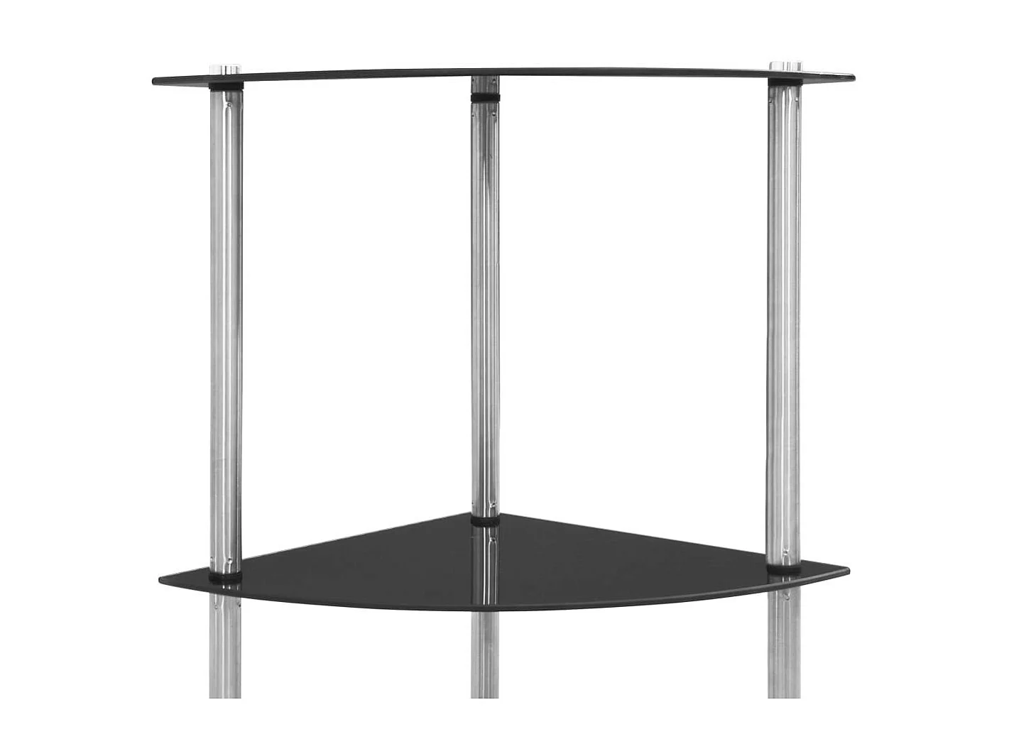 Étagère à 6 niveaux Noir 30x30x160 Verre trempé