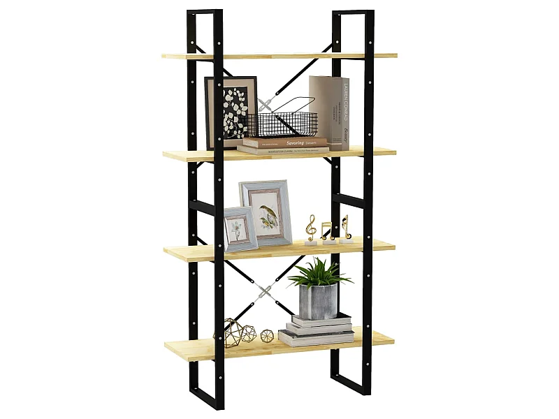 Bibliothèque à 4 niveaux 80x30x140 Bois de pin massif