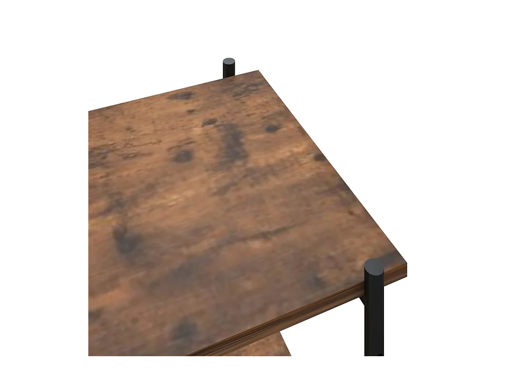 Étagère à 4 niveaux Noir et bois foncé 80x40x130