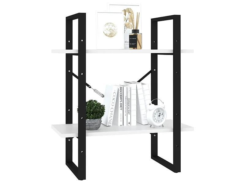 Bibliothèque à 2 niveaux Blanc 60x30x70