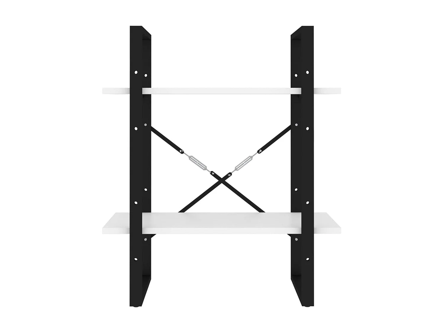 Bibliothèque à 2 niveaux Blanc 60x30x70