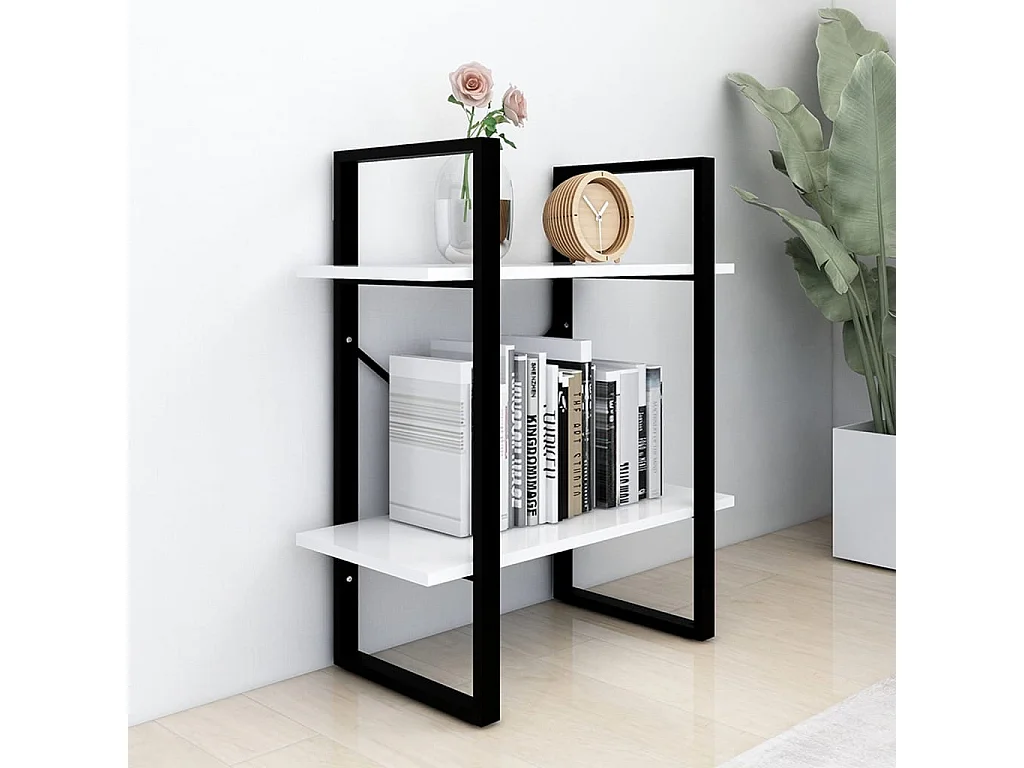 Bibliothèque à 2 niveaux Blanc 60x30x70