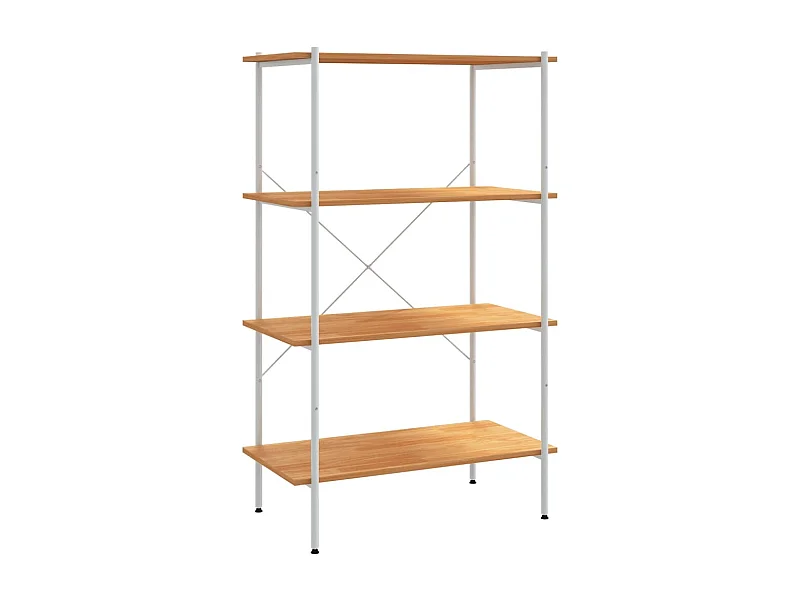 Étagère à 4 niveaux Blanc et chêne 80x40x130