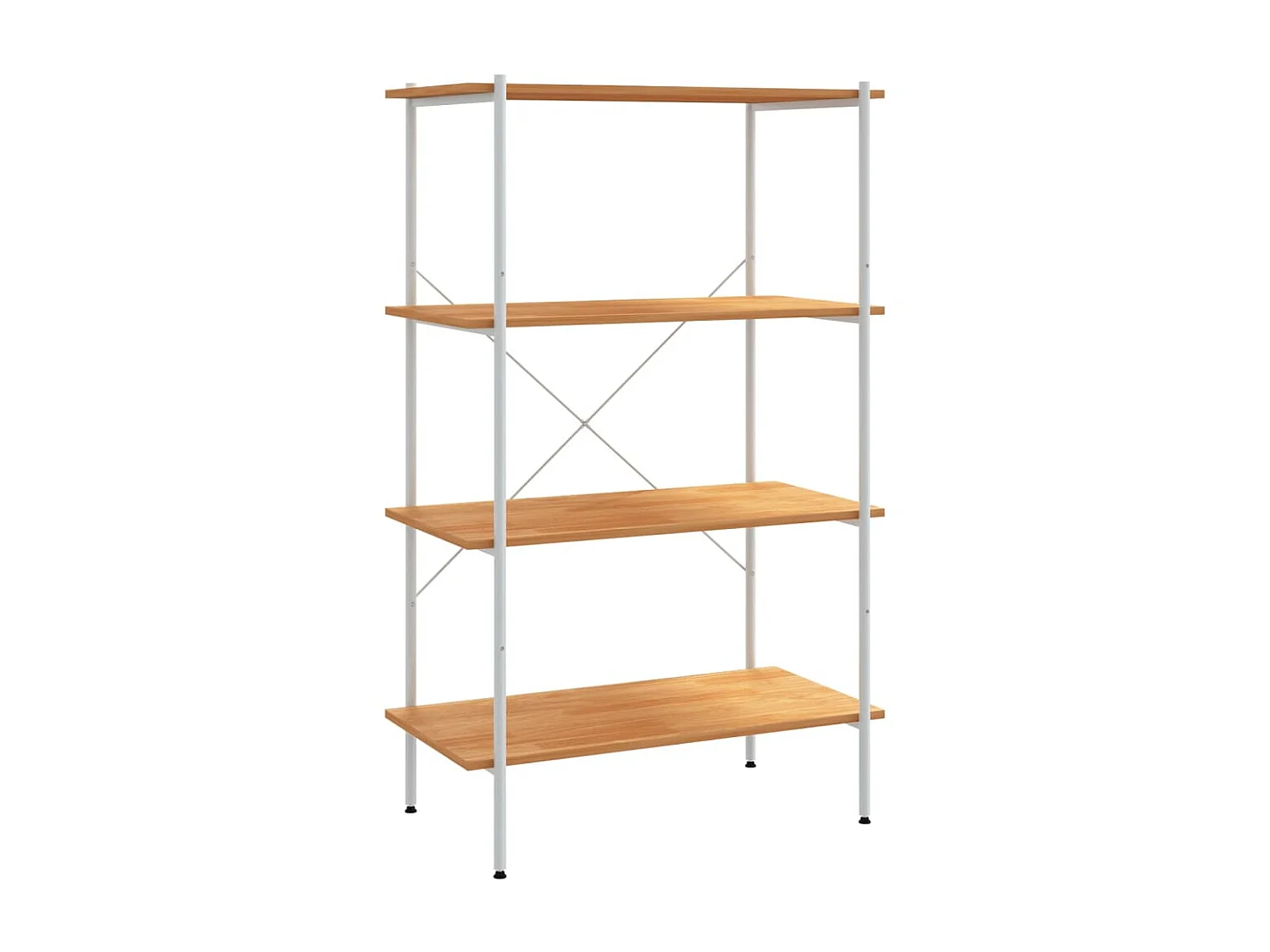 Étagère à 4 niveaux Blanc et chêne 80x40x130